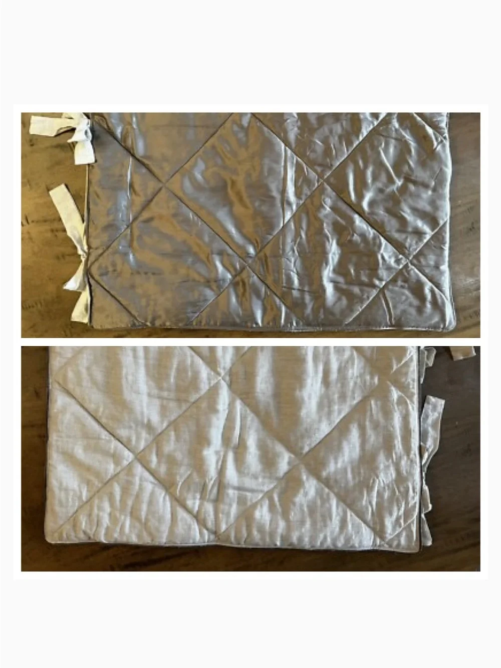 2/ Pottery Barn | Linen Silk Cotton Diamond Quilted Tie Pillow Shams